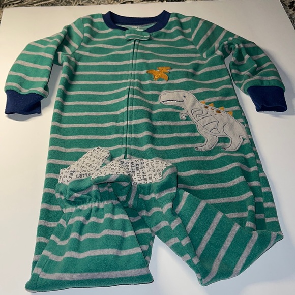 Carter’s one piece zip footie with dinosaur appliqué 18 months - Picture 1 of 4